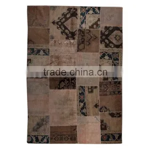 Handmade Turkish Carpet - Multi-Color Patchwork Rug (8 x 5,6 Feet) thumbnail-1