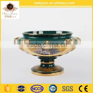 2016 Unique Ingenious Luxury Marble Green 17 "ceramic Decor Vase With Gold thumbnail-1