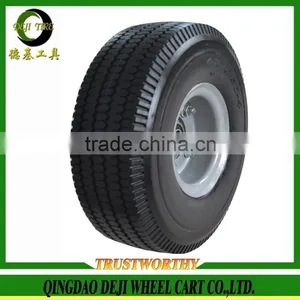 3.50-4 China DEJI Supplier Wheelbarrow Wheel Steel Rim Pneumatic Rubber Wheel thumbnail-1