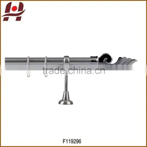 F119296 Metal Iron Aluminium Stainless Steel Brass Plated Plain Twisted Extensible Telescopic Window Curtain Poles Rods Pipes thumbnail-1