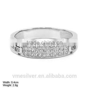 [RZK-0006] Fashion 925 Sterling Silver Ring With CZ Stones, Micro Pave Ring, Wholesale Ring thumbnail-1