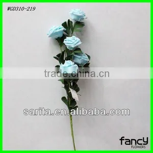 Hot Sale 5 Pcs Artificial Royal Blue Rose Flowers thumbnail-1