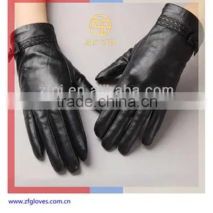 2014 Fancy Unisex Black Cut Finger Leather Glove thumbnail-1