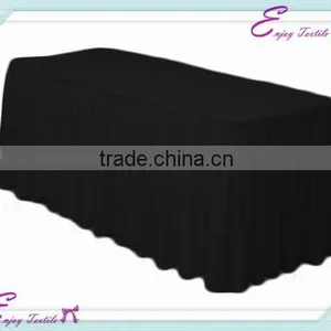 YHK#07 Pleats Table Skirt - Polyester Banquet Wedding Wholesale Chair Cover Sash Table Cloth Skirt Linen thumbnail-1