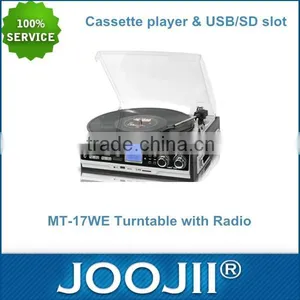 Three-Speed Portable Vinyl Turntable With Built-In Stereo Speakers , Radio , Cassetter And USB/ SD Slot thumbnail-1
