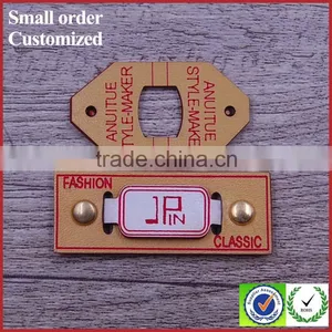 New Design Leather Fiber Pocket Fold Decoration Printed Clothing Brand Label thumbnail-2