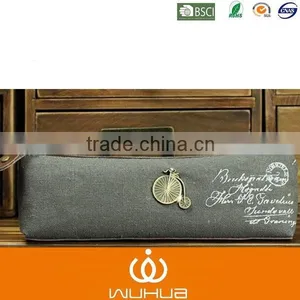 Metal Logo Customer Wholesale Canvas Pencil Case thumbnail-1