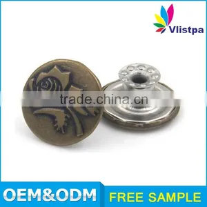 Garment Accessories Custom Cheap Round Shape Jean Jacket Metal Button thumbnail-3