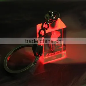 Crystal 3d Laser Led Key Ring for Wedding Gift thumbnail-6