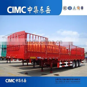 CIMC 3 Axle Fence Semi Trailer For Livestock / Cow / Cattle Transportation thumbnail-4