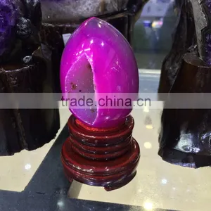 Natural Colorfull Agate Geode Crystal Egg Ornaments thumbnail-1