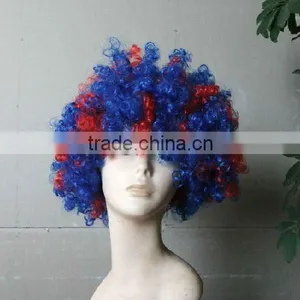 Football Fan Wig Blue Sports Fan Wigs Flag Wig thumbnail-1