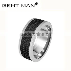 Black Plating Titanium Jewelry Men's Ring , Tungsten Carbide Rings for Men thumbnail-1
