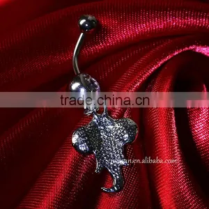 316L Surgical Steel Elephant Piercing Fake Belly Navel Ring thumbnail-2