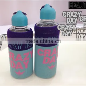 Glass Water Bottle With Silicone Sleeve Glass Sports Bottles thumbnail-3