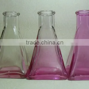 Colored Taper Shape Aroma Reed Diffuser Glass Bottle With Cork thumbnail-1