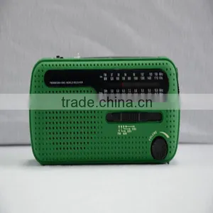 Design Solar Emergency Radio, Hand Crank to Wind Up, Flashlight, Phone Charger, Green thumbnail-1