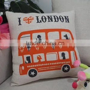 Custom Cartoon Design Printed Cushion Cover 18inch Square Linen/cotton Pillow Case thumbnail-2