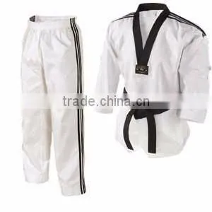 Hot Sale White Martial Art Taekwondo Uniforms With Black Collar Paypal Accepted thumbnail-1