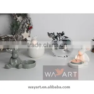 Unique Design Of Christmas Reindeer Candle Holders For Ceramic Christmas Decoration thumbnail-2