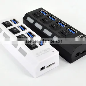 High Speed USB3.0 HUB 4Ports 5Gbps Splitter Power Adapter thumbnail-4