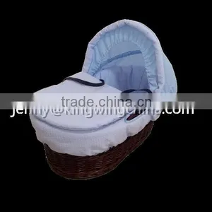 Blue Waffle Cosy Moses Basket Bassinet Bedding Set / Moses Basket Dressings thumbnail-1