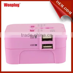 Multi-national Universal Travel Adapter With Dual USB Charging Ports thumbnail-1
