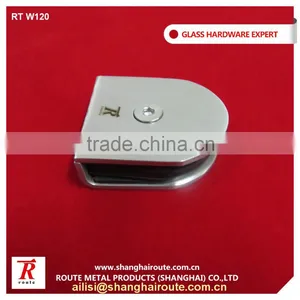 High Quality Bright Polished Flat Base D Shape Stainless Steel Tempered Glass Clamp thumbnail-3