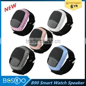 B90 Sports Bluetooth Speaker Hands-free Call TF Card Playing FM Radio Self-timer Wireless Speakers Smart Watch Time Display thumbnail-1