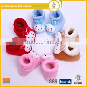 Hot Sale High Quality Cute Lovely Rabbit Pattern Boy Girl Comfortable Soft Sole Warm Winter House Baby Walking Shoes thumbnail-1