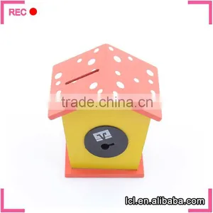 Wooden Money Box House Shaped, Wood Material Money Storage Box thumbnail-3
