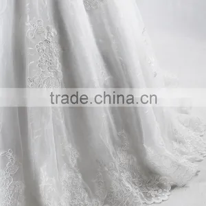 RSW928 Cap Sleeves Illusion Neckline See Through Back Lace Wedding Dresses Mermaid With Detachable Train thumbnail-4