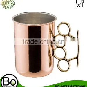 Copper Moscow Mule Mug With a "Brass Knuckle" Style Handle thumbnail-1