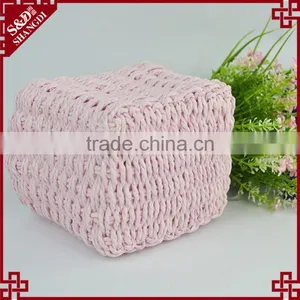 Sweety Pink Color Hand Woven Mini Hanging Baskets for Gifts thumbnail-4