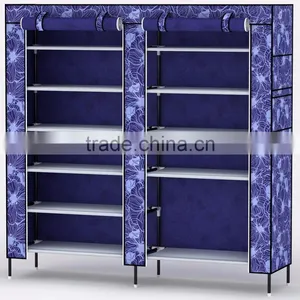 10 TIER CANVAS FABRIC SHOES RACK SHOE STORAGE CABINET RAIL ORGANISER ZIPPER STAND thumbnail-2