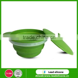 Multifunction Silicone Bowl With Lip / Universal Distinctive Silicone Bowl With Lid thumbnail-1
