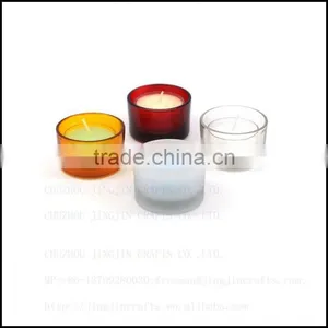 Cone Amber Colored Glass Candle Holder With Flat Lid thumbnail-1