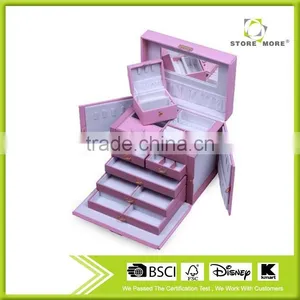 Pink Luxury Jewelry Box/wood Portable Jewelry Display Cases thumbnail-1