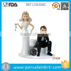 Funny Locked Bridegroom Wedding Couple Figurine thumbnail-1