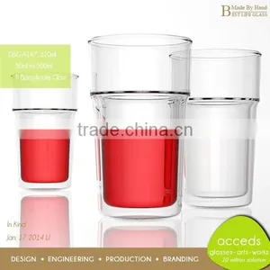 DBG-H20-400 400ml Popular Borosilicate Double Wall Glass Drink Cup thumbnail-6
