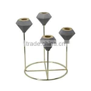 Cement Candle Holder With Metal Gold,copper,sliver Holder thumbnail-1