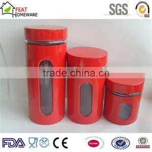 Metal Iron Covered Glass Canister Food Storage Jar thumbnail-2