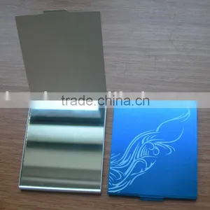Aluminum Foldable Custom Logo Square Make up Mirror Pocket Mirror thumbnail-1