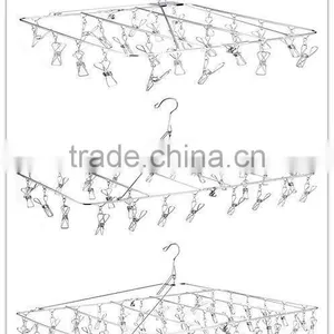 Stainless Steel Metal Clothes Hanger Socks Hanger Folding Drying Rack Hanger thumbnail-3