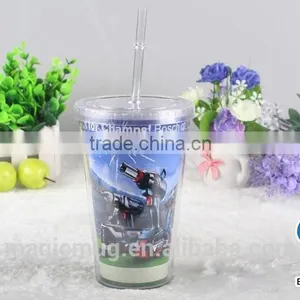 Wholesale Double Wall 24oz Plastic Tumbler With Straw Drinking thumbnail-1