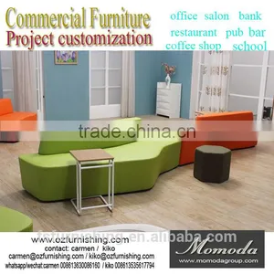 Amazing High Fashion Project Furniture Modern Colorful Backrest Sofa Chair Free Style Waiting Seats for Shopping Center thumbnail-1