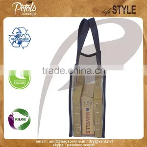 Hi Quality PVC See Through Totes With Jute Side Trimming & Handle - for Promotion thumbnail-4