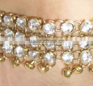 Broad PAYAL Anklets With Bells Pair GOLD , Plated thumbnail-2