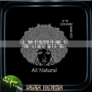 Afro Girl Rhinestone Transfer Wholesale,Iron on T- Shirt Sticker thumbnail-2