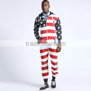 Wholesale Cheap Fashion Comfortable Loungewear American Flag Onesie thumbnail-1